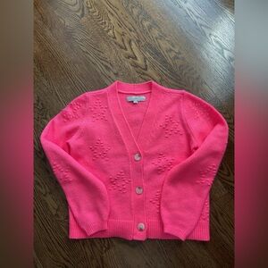 LOFT Vibrant Pink Cardigan Sweater